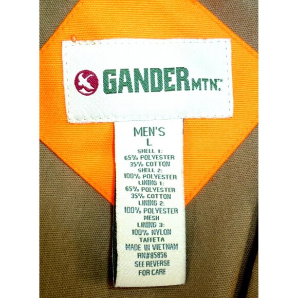 Gander Mountain Mens Hunting Vest Large Orange & Brown Polyester Cotton Pockets - Picture 3 of 16
